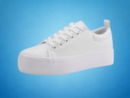 JABASIC Women Lace Up Platform Sneakers - White (Image via Amazon)